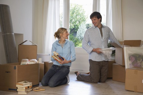 Local removals team handling access in Friern Barnet near apartment buildings