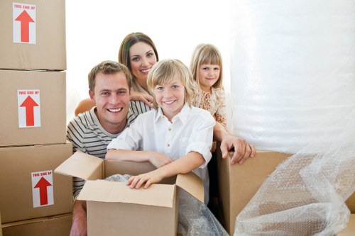 Packed boxes and furniture ready for a North London house removal