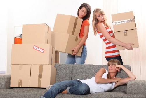 Packed boxes ready for a flat removal in Friern Barnet